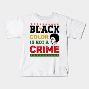 Black Color is Not a Crime Kids T-Shirt